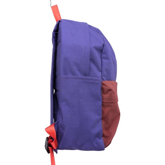 J. Stark Canvas Backpack Purple Brick Red Colorblock Laptop Bag 16" - Picture 3 of 11